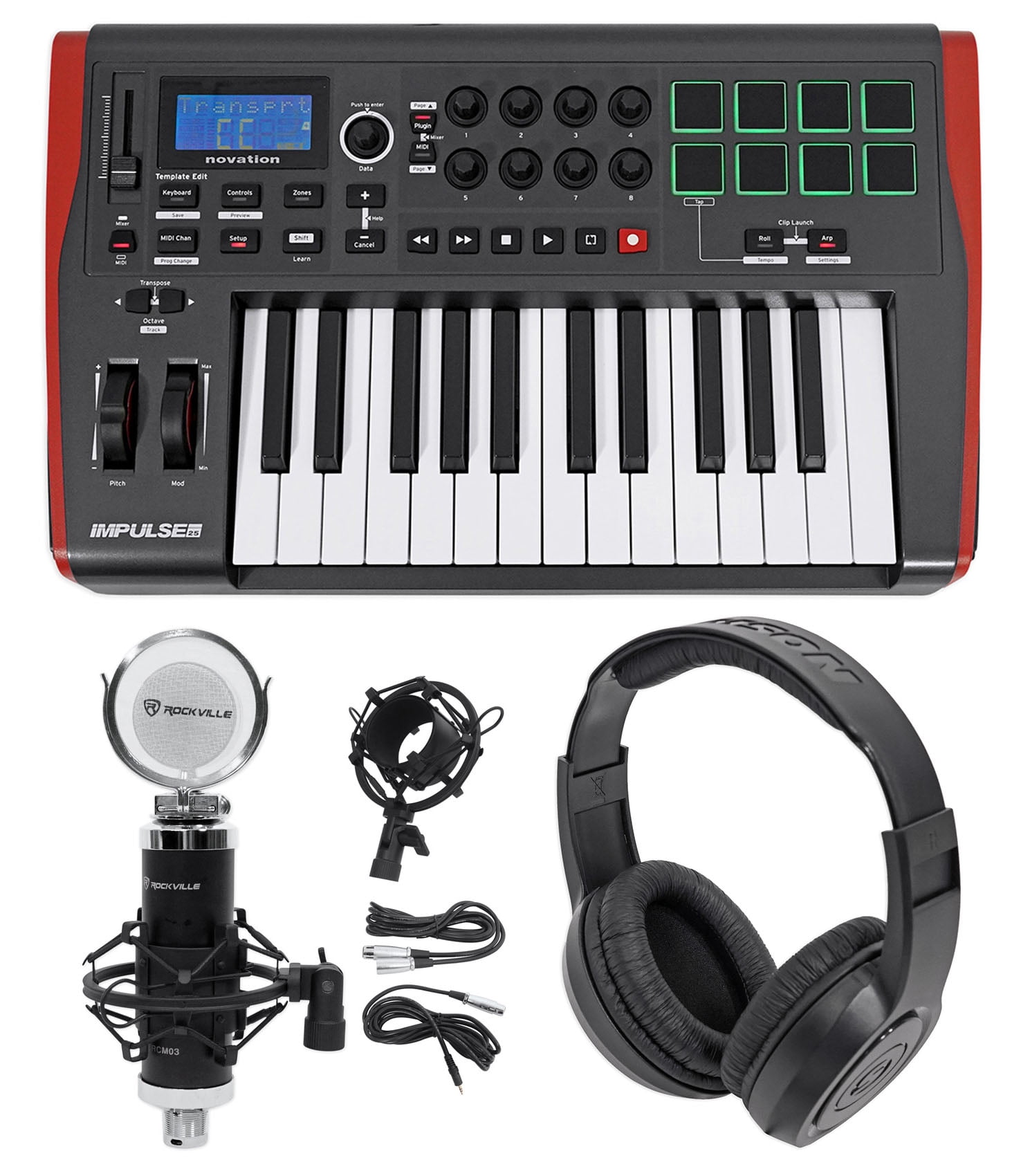 Novation IMPULSE 25 Ableton Live 25-Key USB Keyboard Controller+Mic+Headphones