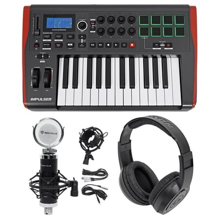 Novation IMPULSE 25 Ableton Live 25-Key USB Keyboard Controller+Mic+Headphones