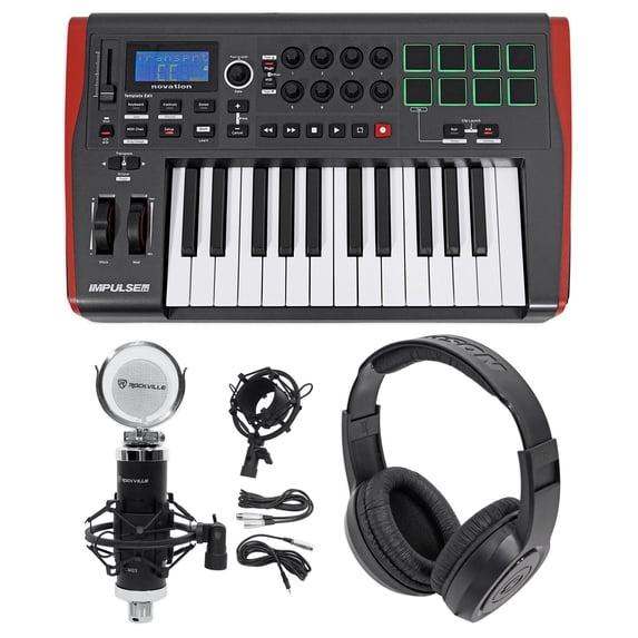 Novation IMPULSE 25 Ableton Live 25-Key USB Keyboard Controller+Mic+Headphones