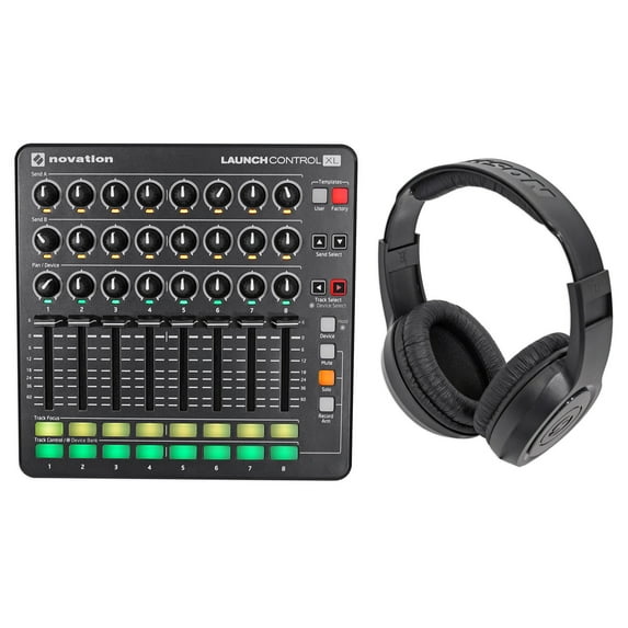 Novation Launch Control XL MIDI USB Ableton Live Controller + Samson Headphones