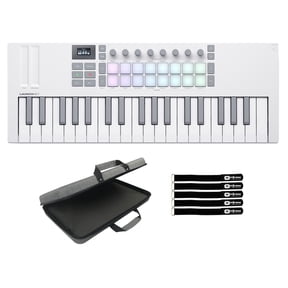 Novation Launchkey Mini 37 MK4 White 37-Note Mini Controller Keyboard with Case Package