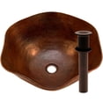 thumbnail image 1 of Novatto Andulusia TCV-005ANORB  Scalloped Edged Copper 6.5" H x 16" W x 16" L Round Top-Mount Sink 2 Piece, 1 of 6