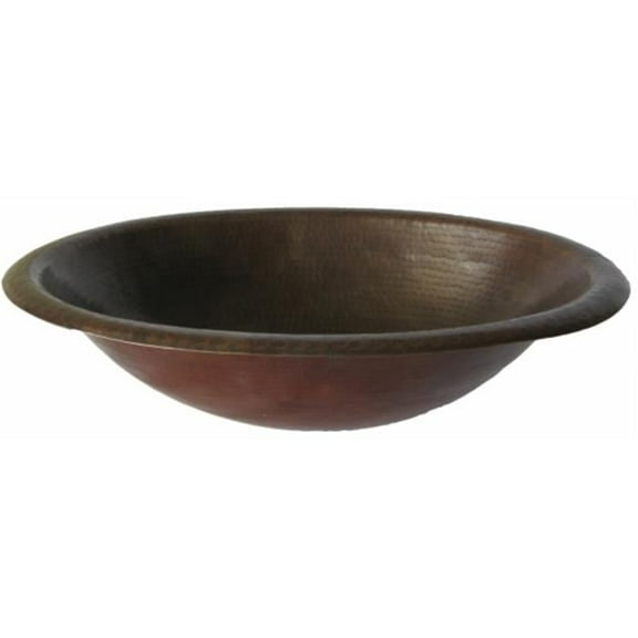 Novatto CORDOBA Rolled Oval Drop-In Copper Bath Sink with Antigua Finish 19-Inch Width