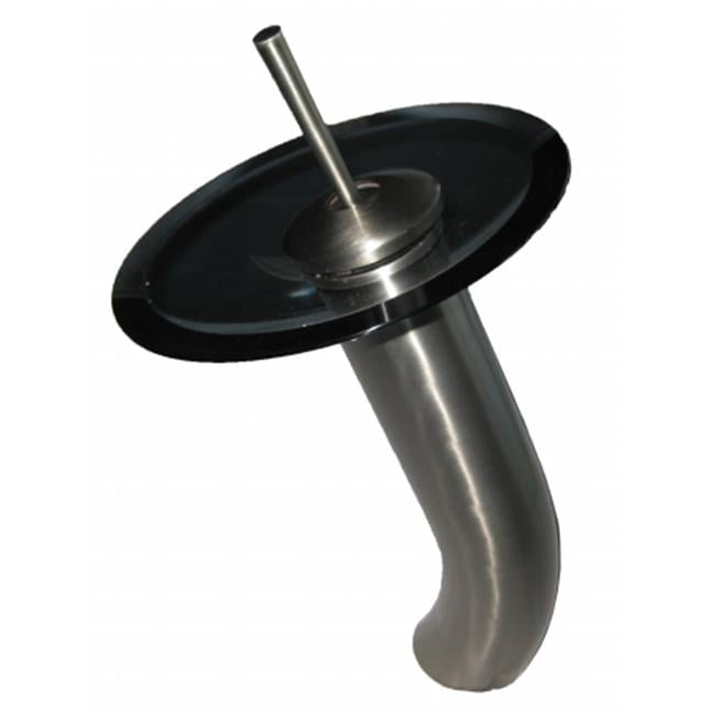 Brushed Nickel Single Handle Waterfall Vessel Faucet with Smoke Glass