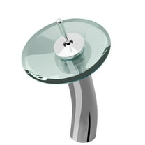 Novatto GF-001CH-C Falls Vessel Faucet with Chrome Finish, Clear Glass