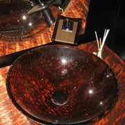 Novatto GF-011ORB-T Tea Colored Glass Vessel Faucet in Oil Rubbed Bronze