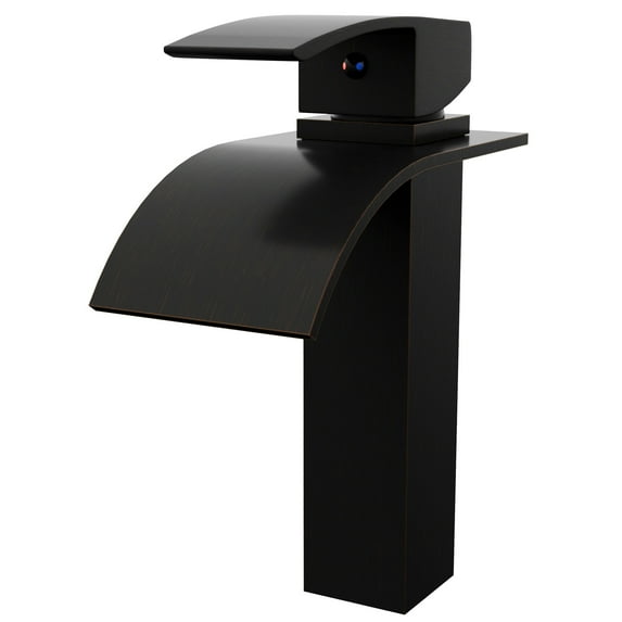 Novatto GF-136SORB Remi Single Hole Waterfall Bathroom Faucet, Oil-Rubbed Bronze