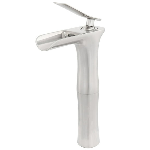 Novatto VICTORIA GF-365BN Single Lever Waterfall Vessel Faucet, Brushed Nickel