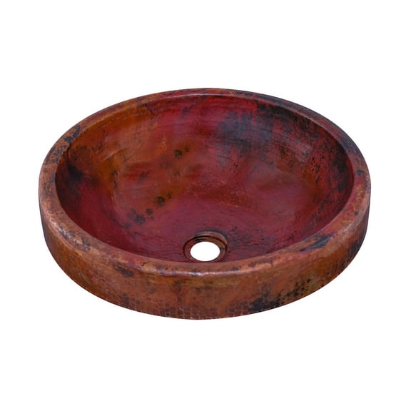 Novatto  Granada Copper Bathroom Sink and Oil Rubbed Bronze Strainer Drain