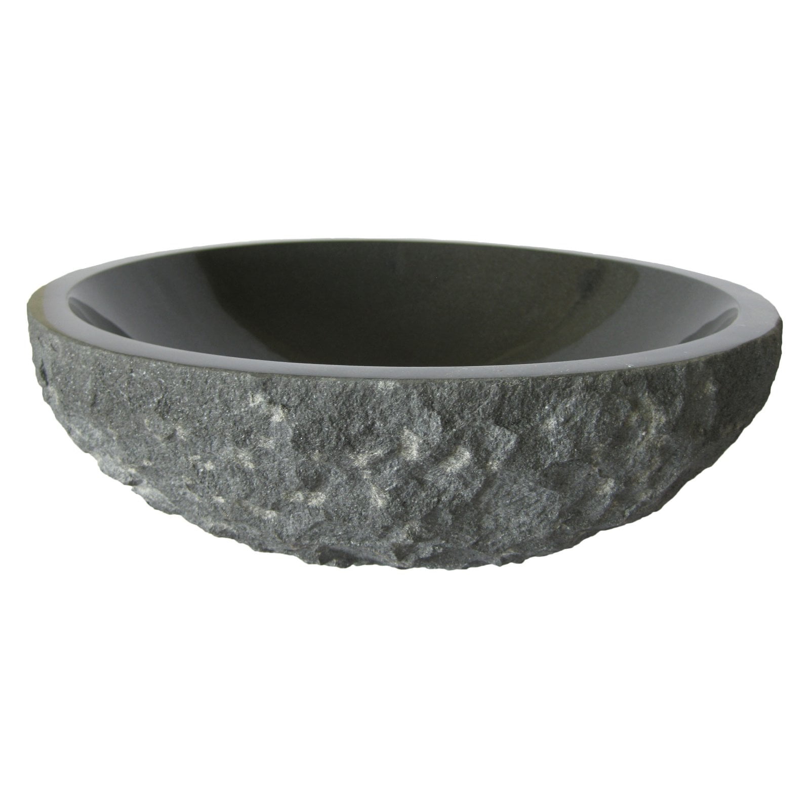 Round Black Granite Above-Counter Vessel Sink
