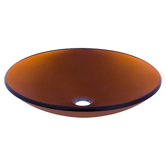 Novatto In Basso Glass Circular Vessel Bathroom Sink