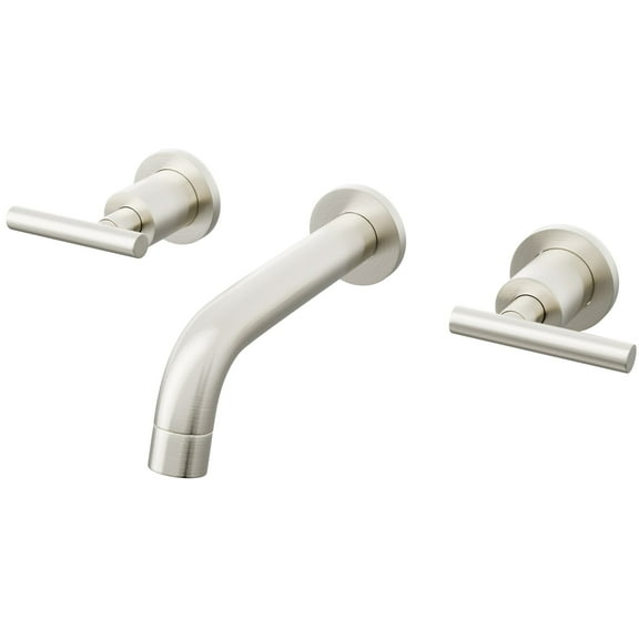 Novatto KENNEDY Two Handle Wall Mount Bathroom Faucet in Brushed Nickel