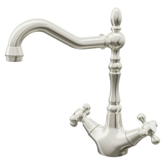 Novatto KAY NBPF-146BN Dual Knob Traditional Bar Faucet in Brushed Nickel