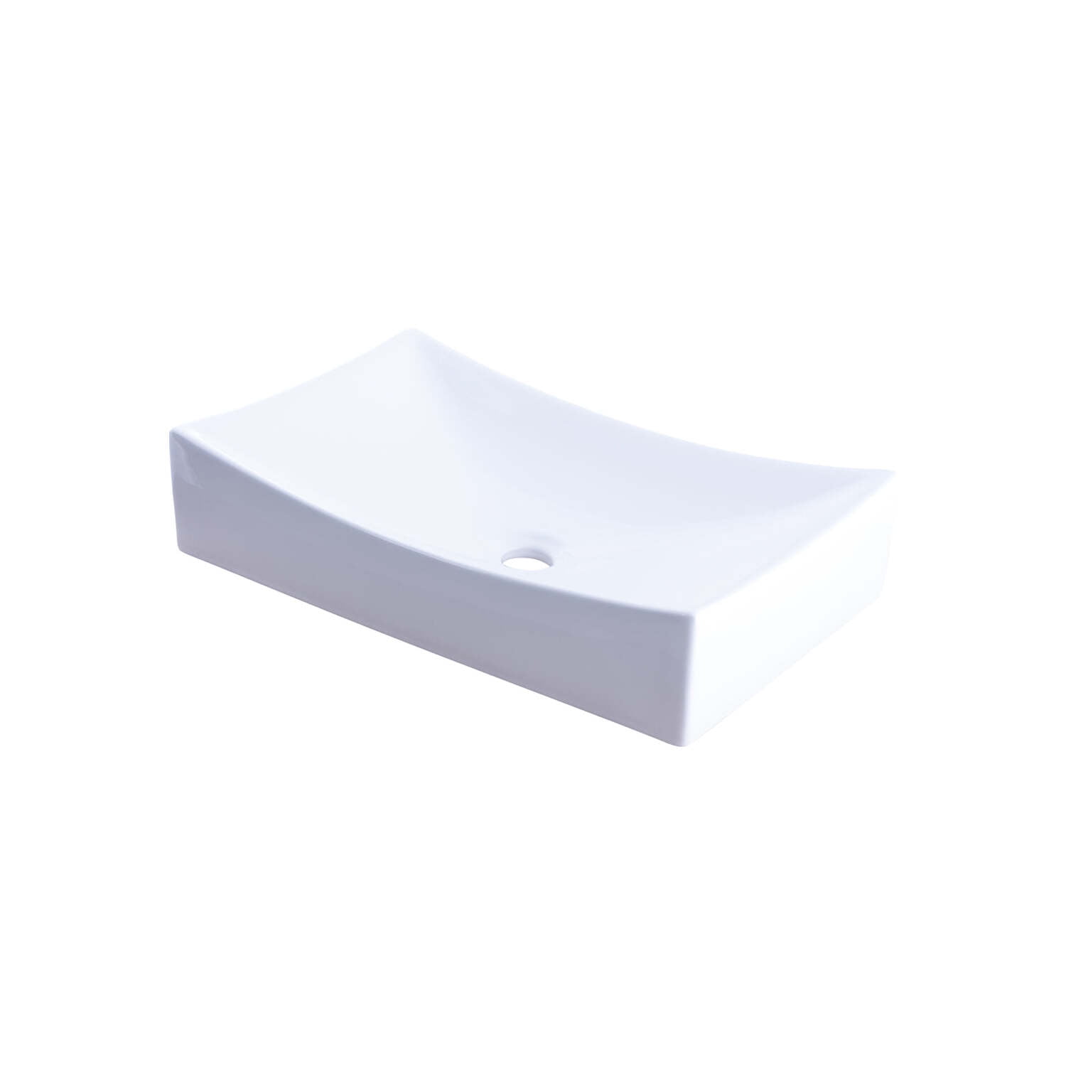 Novatto Modern White Porcelain Vessel Sink, No Overflow
