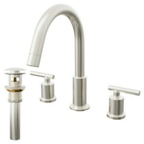 Novatto NBF-112BN-PUD WALTZ 8" Widespread 2-Handle Lavatory Faucet with Drain, Brushed Nickel