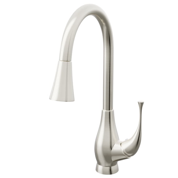 NKF-H24BN Single Lever Pull-down Kitchen Faucet, Brushed Nickel Finish