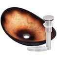thumbnail image 1 of Novatto NOHP-G008-8031BN Rena Copper and Black Tempered Oval Glass Top-Mount Sink 3 Piece, 1 of 8