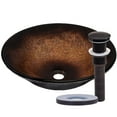 thumbnail image 1 of Novatto NOHP-G008ORB Sanguinello Copper and Black Hand Painted Glass VesselBath Sink with Oil-Rubbed Bronze Pop-Up Drain, Mounting Ring, 1 of 4