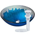 thumbnail image 1 of NOHP-G017CH Diaccio Blue and Silver Painted Glass Vessel Sink with 1.5-Inch Chrome Pop-Up Drain, Mounting Ring and Glacier Ice Sealer, 1 of 4