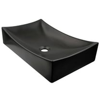 Novatto NP-01141MB Modern Matte Black Porcelain Vessel Sink, No Overflow