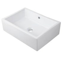 Novatto NP-018131 Rectangular White Porcelain Sink with Overflow