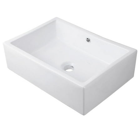 Novatto NP-018131 Rectangular White Porcelain Sink with Overflow