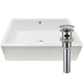 thumbnail image 1 of Novatto NP-018131CH Rectangular White Porcelain Sink Set with an Overflow Drain in Chrome, 1 of 4