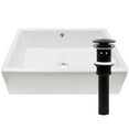 thumbnail image 1 of Novatto NP-018131MB Rectangular White Porcelain Sink Set with an Overflow Drain in Matte Black, 1 of 4