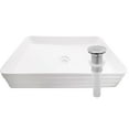 thumbnail image 1 of Novatto NP-208513BN Rectangular White Porcelain Grooved Exterior Sink Set with Brushed Nickel Drain, 1 of 7