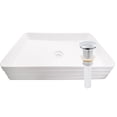 thumbnail image 1 of Novatto NP-208513CH Rectangular White Porcelain Grooved Exterior Sink Set with Chrome Drain, 1 of 7