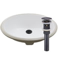 thumbnail image 1 of Novatto NP-U191307ORB-O Oval Undermount White Porcelain Sink with Rubbed Bronze Overflow Drain, 1 of 8