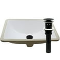 thumbnail image 1 of Novatto NP-U193902MB Rectangular Undermount White Porcelain Sink & Overflow Drain Set, Matte Black, 1 of 4