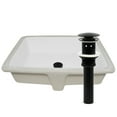thumbnail image 1 of Novatto NP-U193911MB-O Shallow Rectangular Undermount White Porcelain Sink Drain Set with Overflow, Matte Black, 1 of 10
