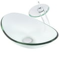 thumbnail image 1 of Novatto Chiaro NSFC– 324C001CH Clear Oval Glass Vessel Sink Set, Chrome Faucet, Drain and Mounting Ring, 1 of 4
