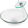 thumbnail image 1 of Novatto NSFC-8048001CH Clear Glass Vessel Sink Combo Set w/ Faucet, Drain and Mounting Ring in Chrome, 1 of 8