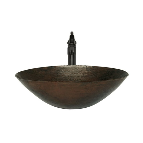 Novatto NSFC-CV003AN359ORB Bilboa Copper Vessel Sink Set, Oil Rubbed Bronze