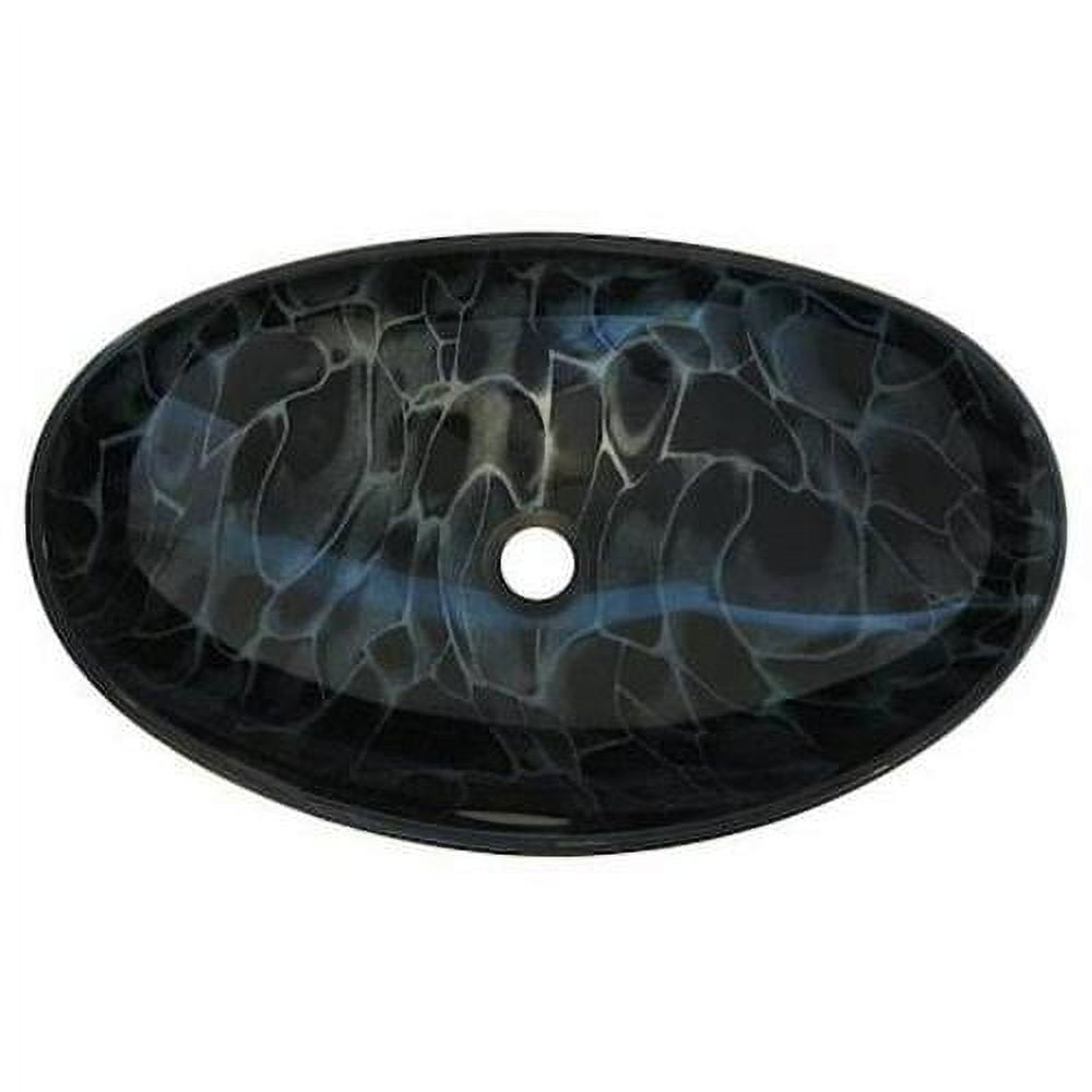 Novatto Novatto NOHP-G012-8031 Black and Silver Painted Glass Vessel Sink