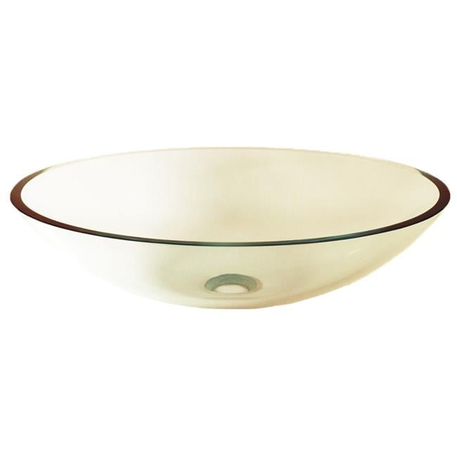 Clear Oval Glass Above-Counter Vessel Sink