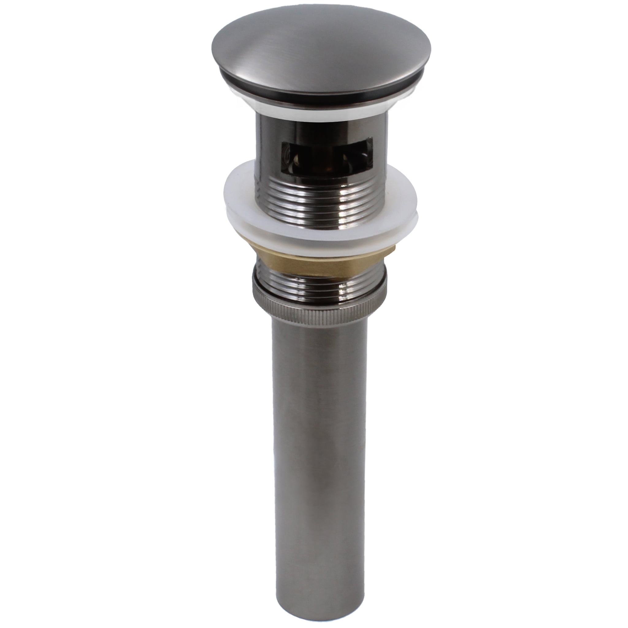 Gun Metal Solid Brass Pop-Up Bathroom Sink Drain with Overflow