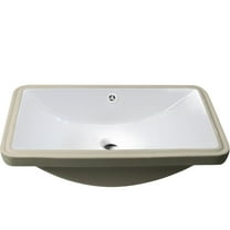 Novatto NP-U213907 Rectangular Undermount White Porcelain Sink with Overflow, 22.375-inches