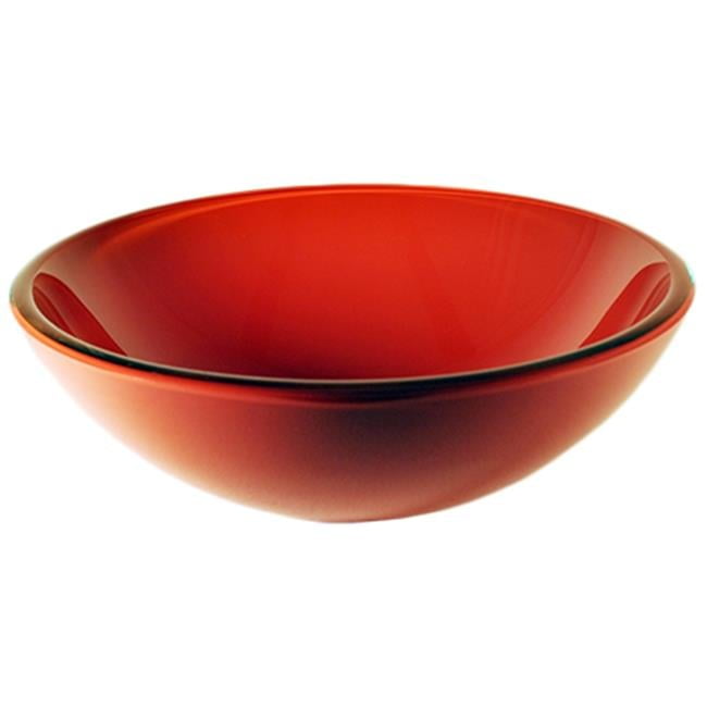 Rosso 16.5'' Red Glass Round Above-Counter Bathroom Sink
