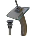 thumbnail image 1 of Novatto  Squared Single Lever Waterfall Vessel Faucet Set - Brushed Nickel & Clear Glass, 1 of 1