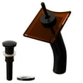 thumbnail image 1 of Novatto GF-011ORB-T-PUD Squared Waterfall Tea Glass Vessel Faucet Drain Set in Oil Rubbed Bronze, 1 of 8