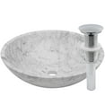 thumbnail image 1 of NOSV-CWCH White Carrara Marble Natural Stone Vessel Sink with Chrome Umbrella Drain, 1 of 4
