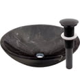 thumbnail image 1 of Novatto NOSV-CMORB Coffee Marble Natural Stone Vessel Sink with Oil Rubbed Bronze Umbrella Drain, 1 of 8