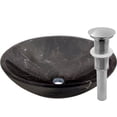 thumbnail image 1 of Novatto NOSV-CMBN Coffee Marble Natural Stone Vessel Sink with Brushed Nickel Umbrella Drain, 1 of 4