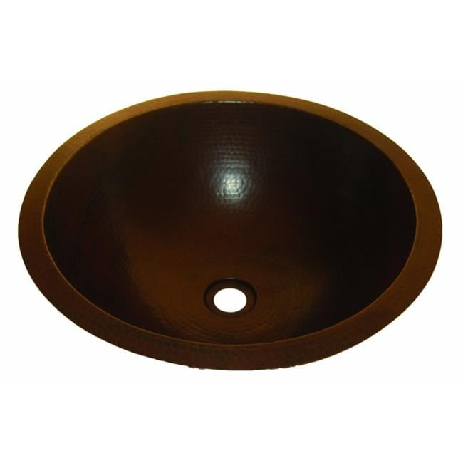 Antique Hammered Copper Round Undermount Bathroom Sink