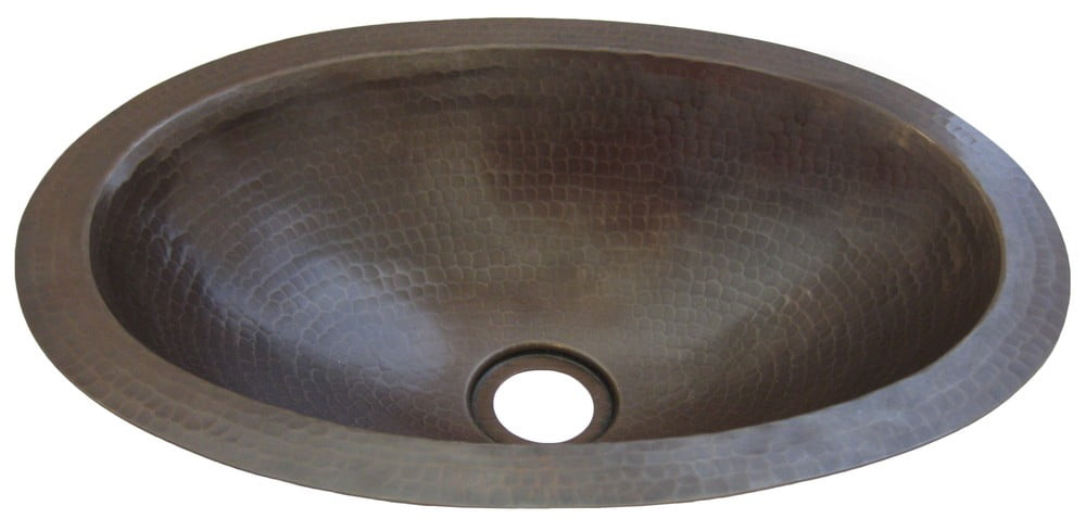 Quito 11'' Hammered Copper Oval Drop-in Bathroom Sink