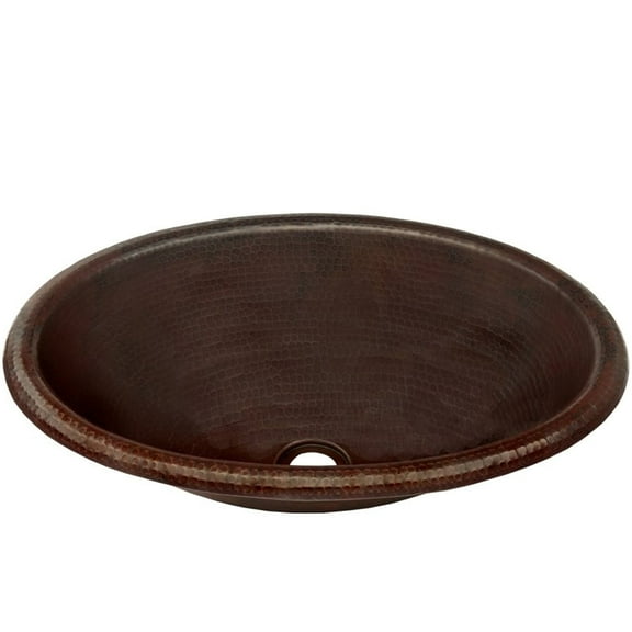 Novatto TCU-005AN Cordoba Pequeno Copper 15" x 11" x 4.5" Small Oval Drop-In Sink
