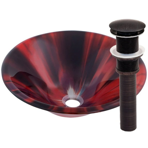 Novatto ARDERE Glass Vessel Bathroom Sink Set, Oil Rubbed Bronze